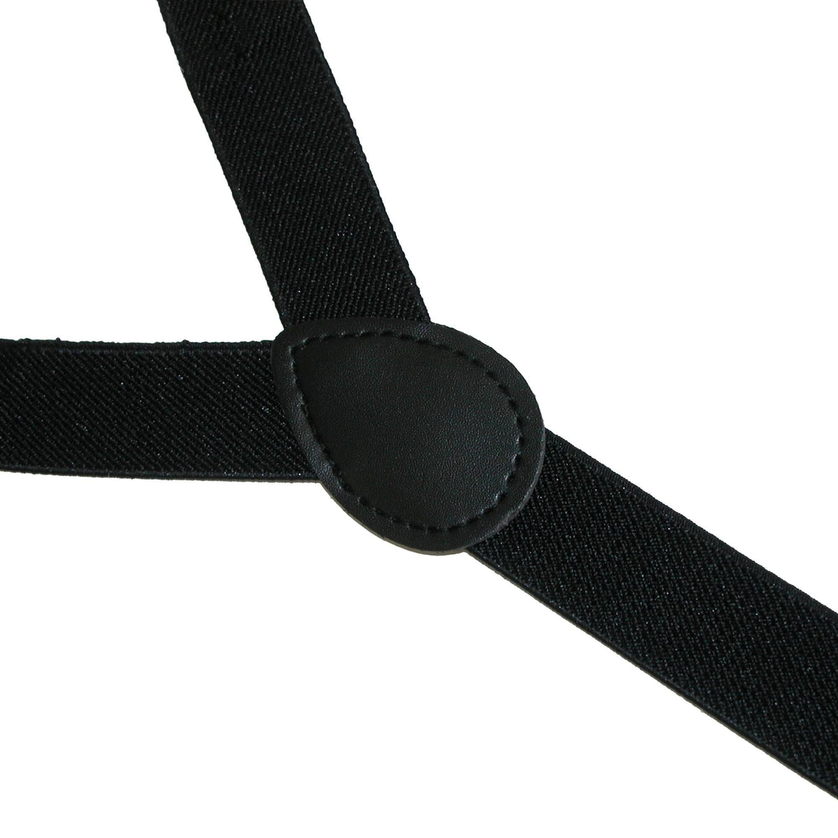 CTM® Elastic Solid Black Clip-End Suspenders - Black