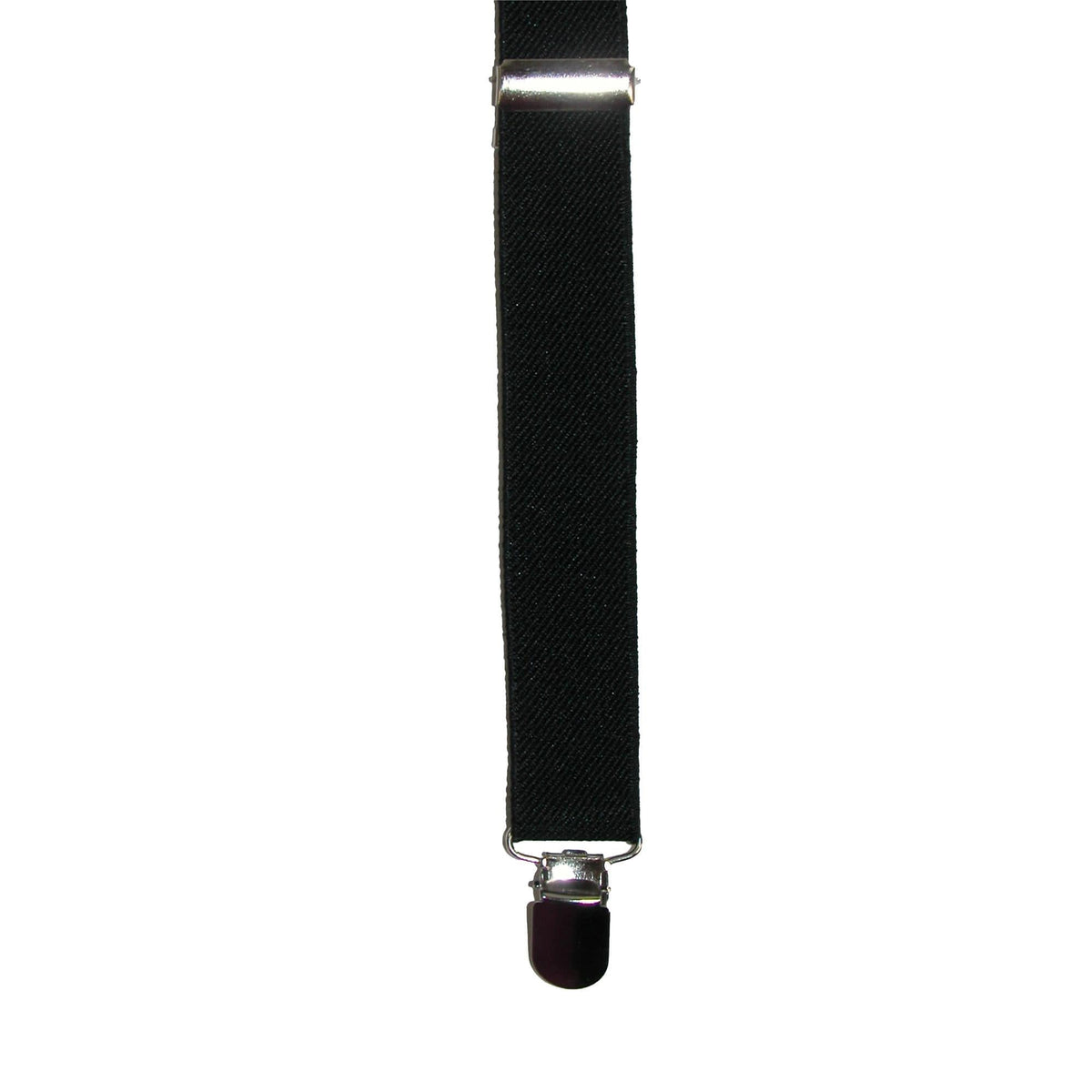 CTM® Elastic Solid Black Clip-End Suspenders - Black