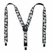 Women's Elastic Daisy Print Clip-End Suspenders