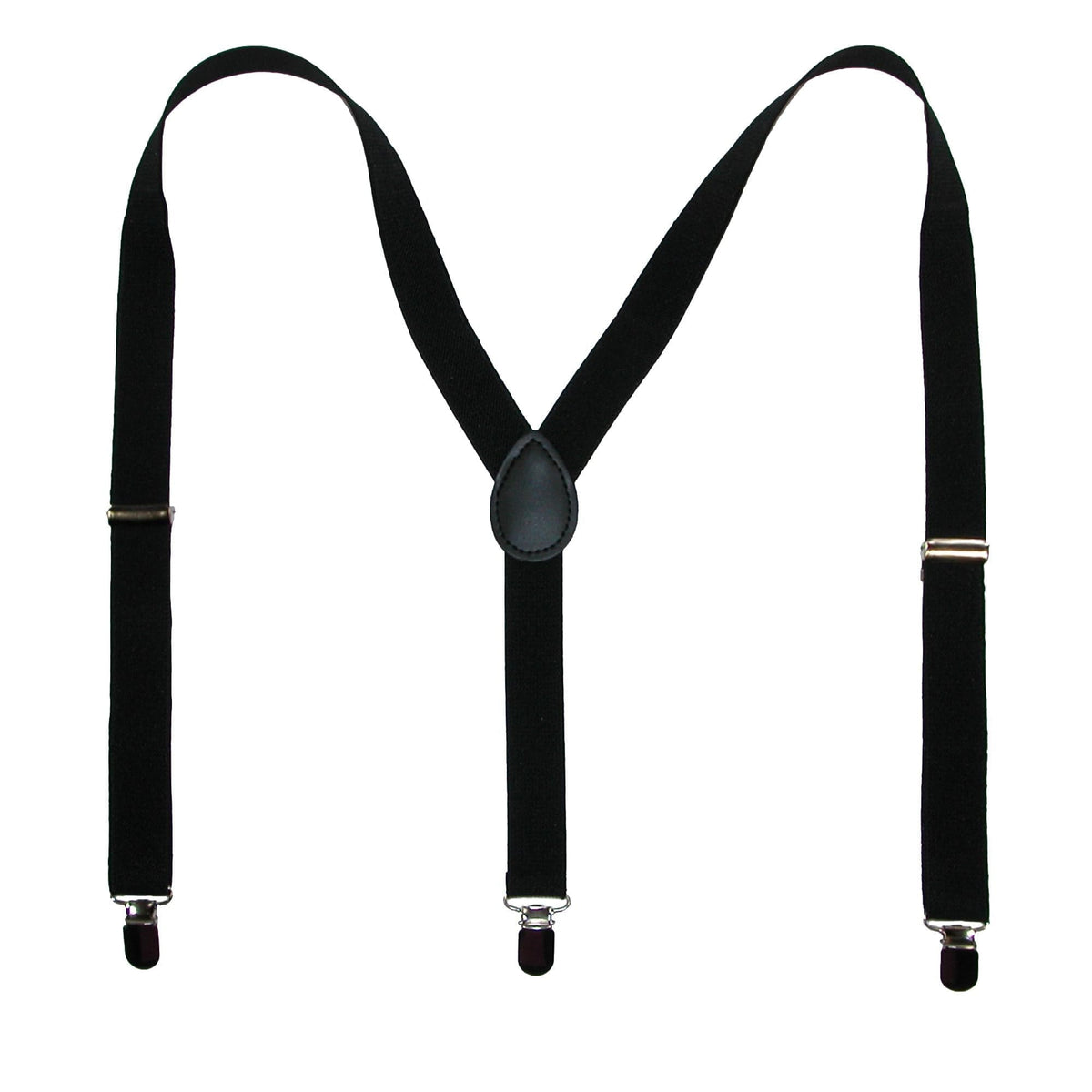 CTM® Elastic Solid Black Clip-End Suspenders - Elastic Solid Black Clip-End Suspenders