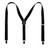 Elastic Solid Black Clip-End Suspenders