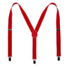 Elastic Solid Red Clip-End Suspender