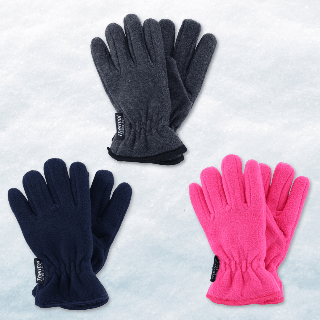 CTM® Kids' One Size (5-10) Winter Fleece Glove - Gray