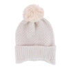 Women's Solid Knit Winter Beanie with Earflaps and Pom