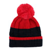Women's Lurex Two-Tone Winter Beanie Hat with Pom
