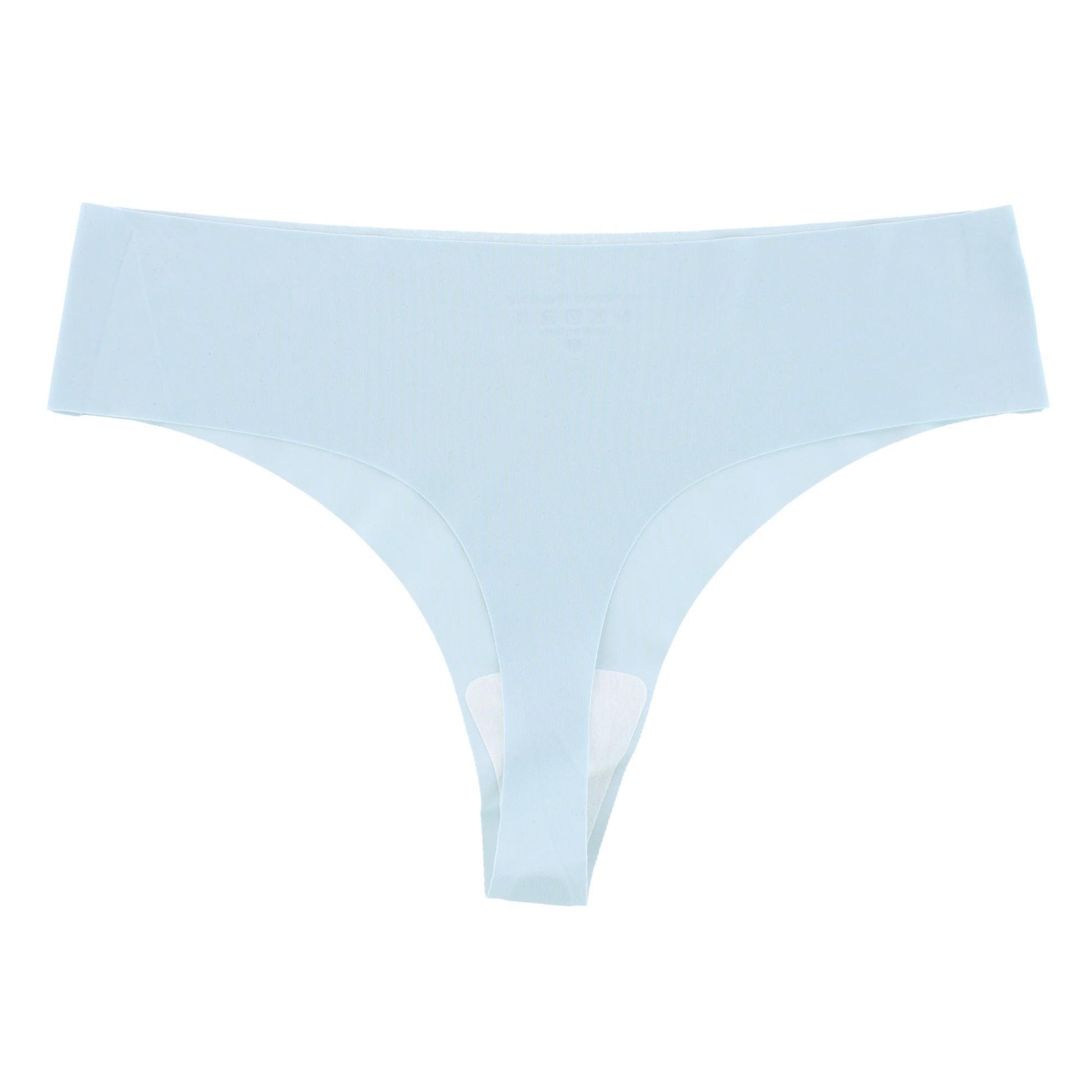 CTM® Women's No-Show Smooth Stretch Comfort Thong - Light Blue