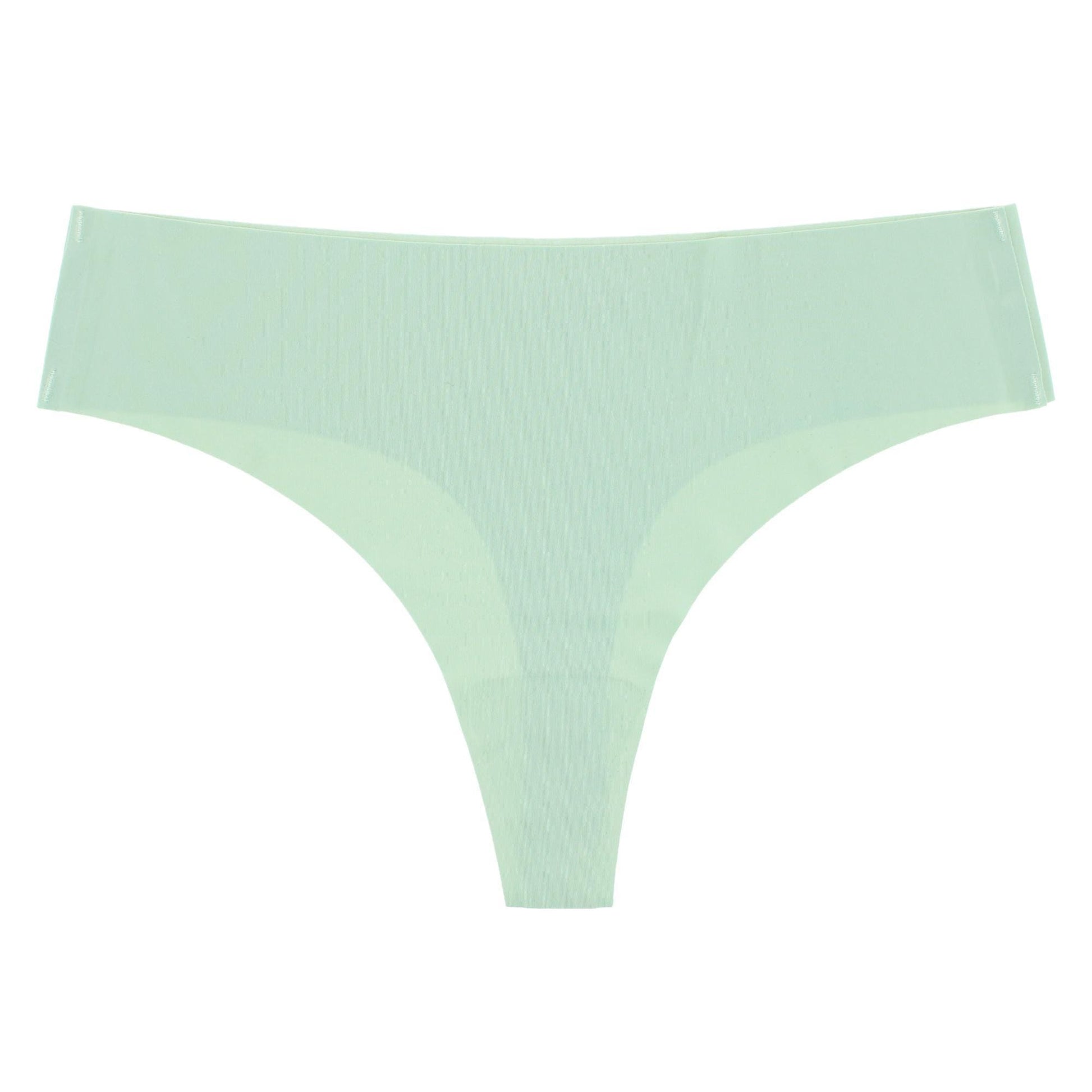 CTM® Women's No-Show Smooth Stretch Comfort Thong - Matcha Green