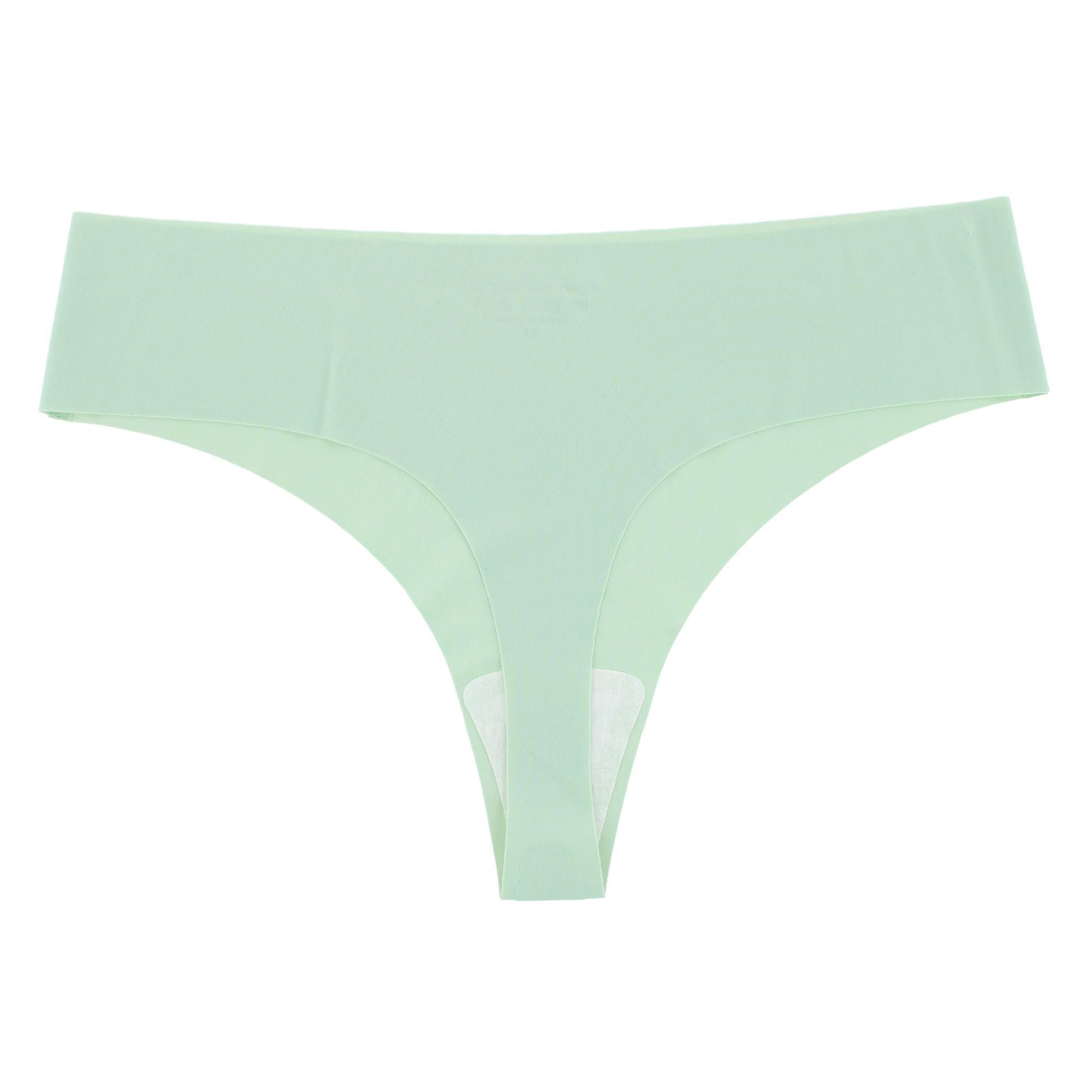 CTM® Women's No-Show Smooth Stretch Comfort Thong - Matcha Green