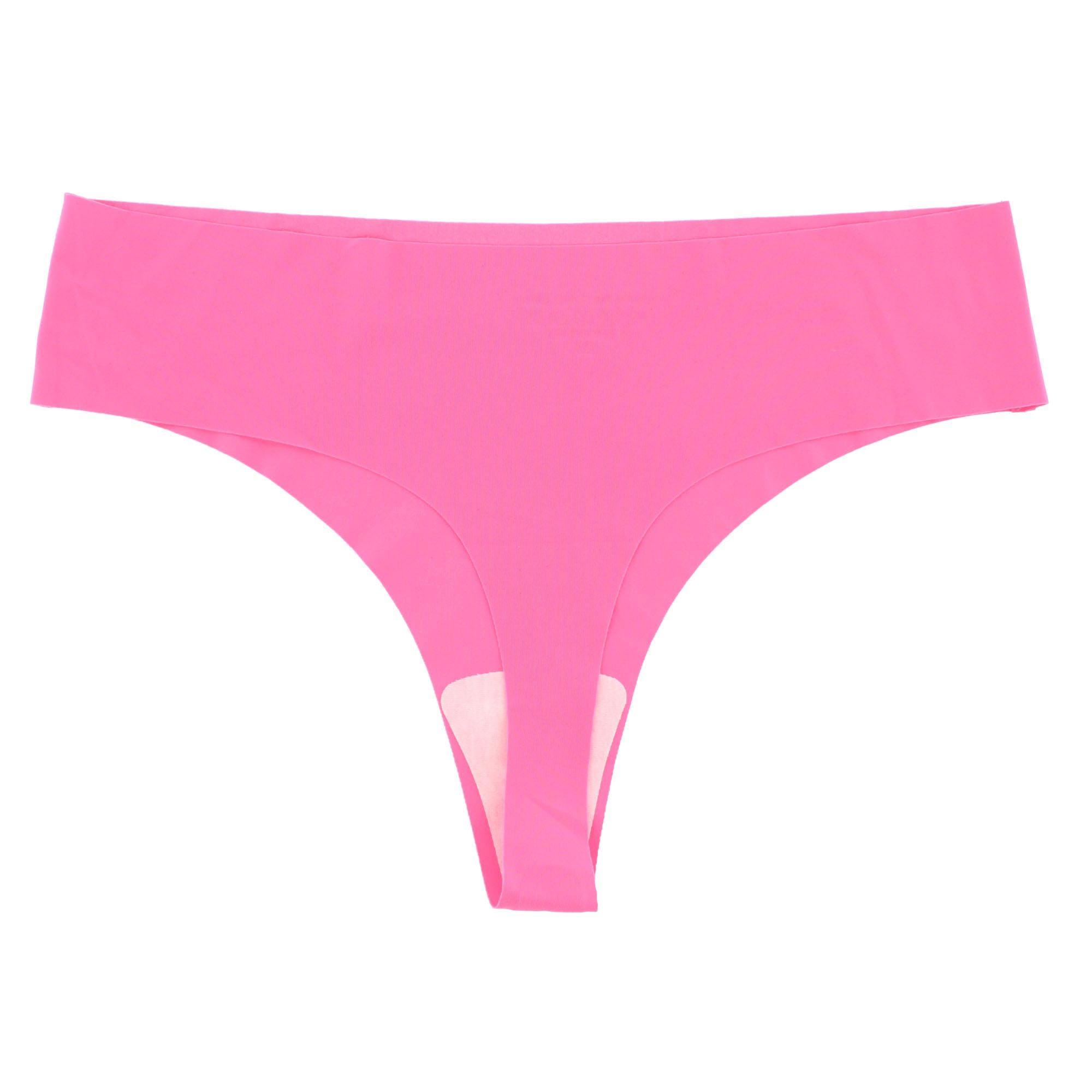 CTM® Women's No-Show Smooth Stretch Comfort Thong - Pink