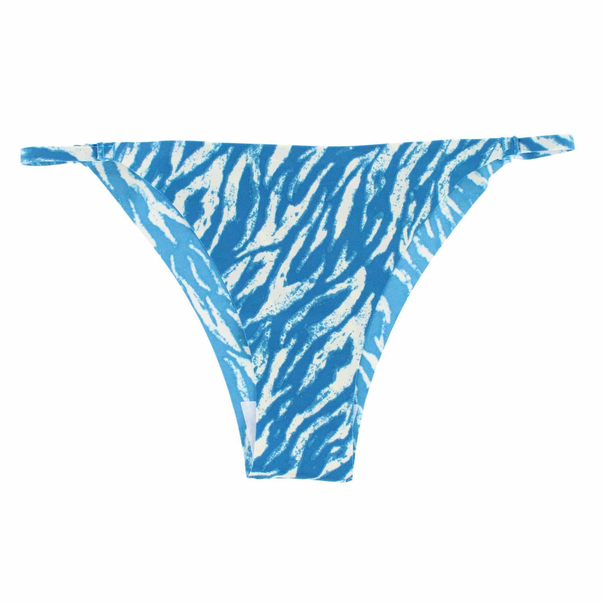 CTM® Women's Seamless Zebra Print No-Show Thong - Blue