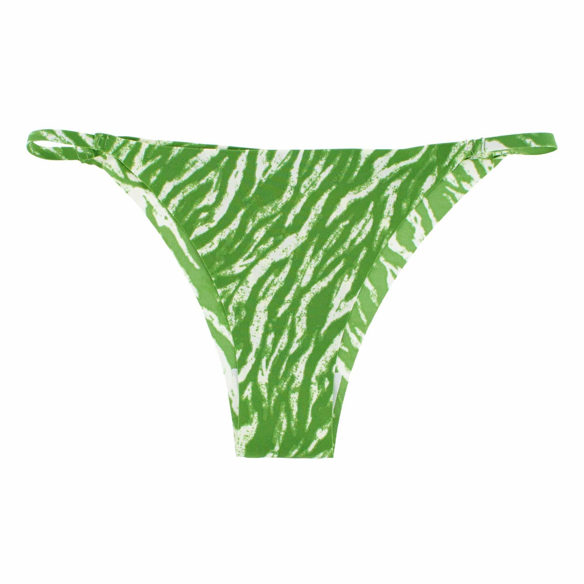 CTM® Women's Seamless Zebra Print No-Show Thong - Bamboo Green