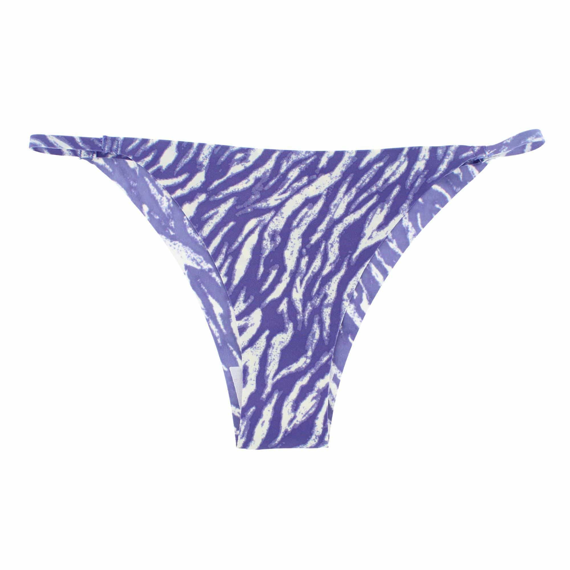 CTM® Women's Seamless Zebra Print No-Show Thong - Purple