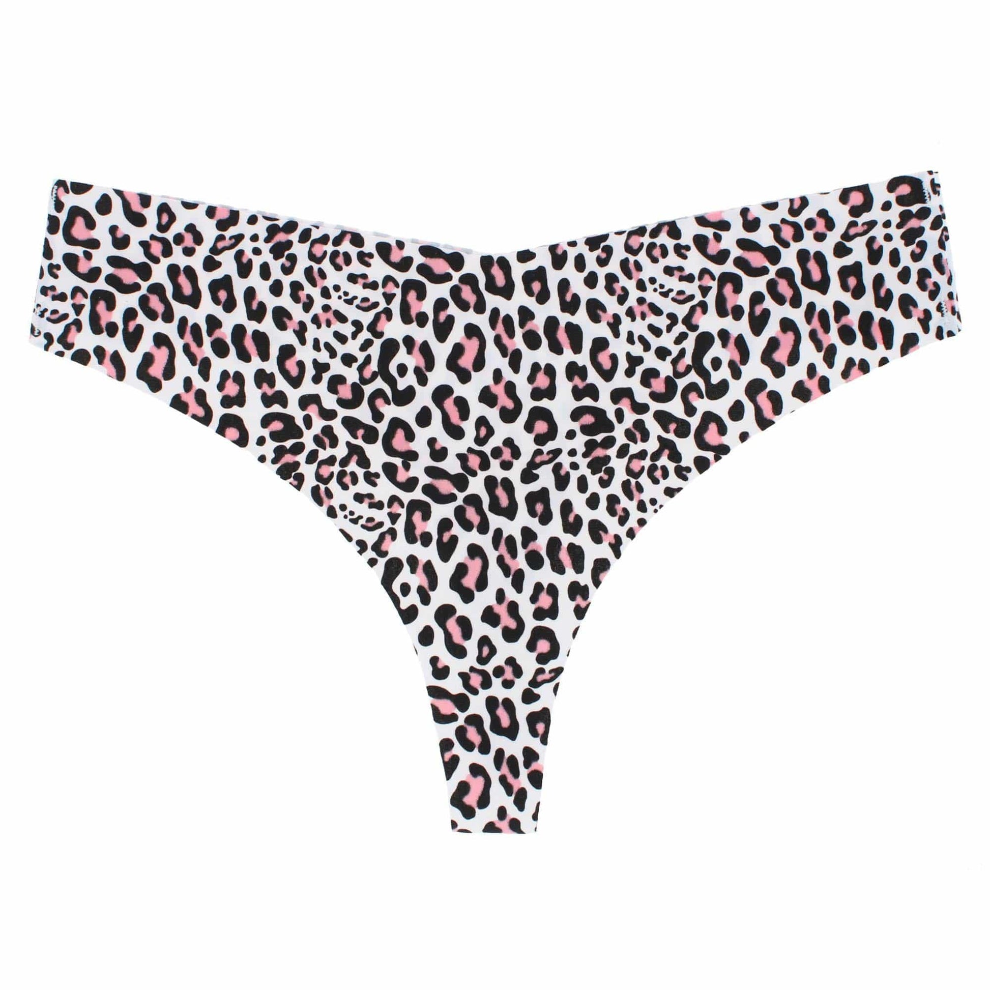 CTM® Women's Seamless Leopard Print Thong Underwear