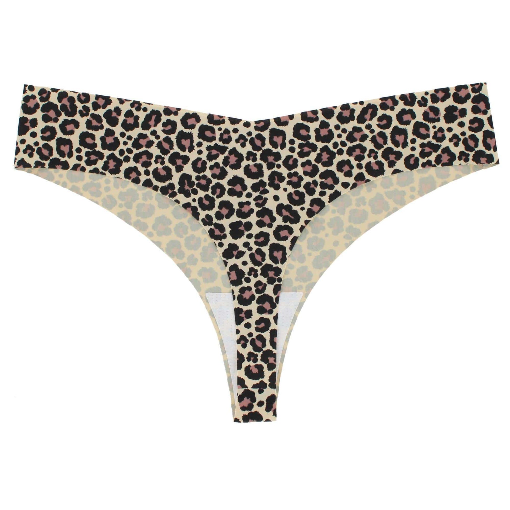 CTM® Women's Seamless Leopard Print Thong Underwear - Dark Yellow