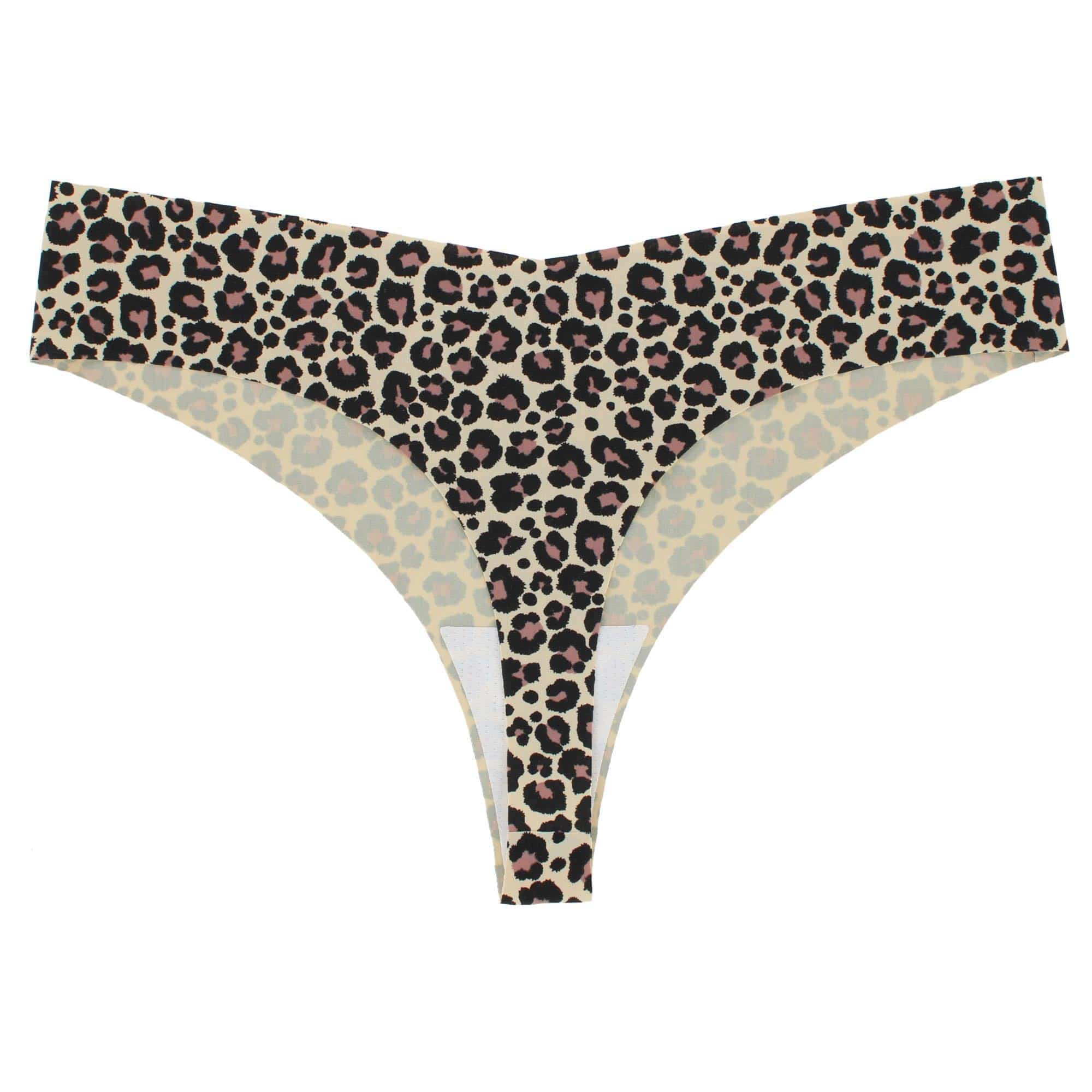 CTM® Women's Seamless Leopard Print Thong Underwear - Dark Yellow