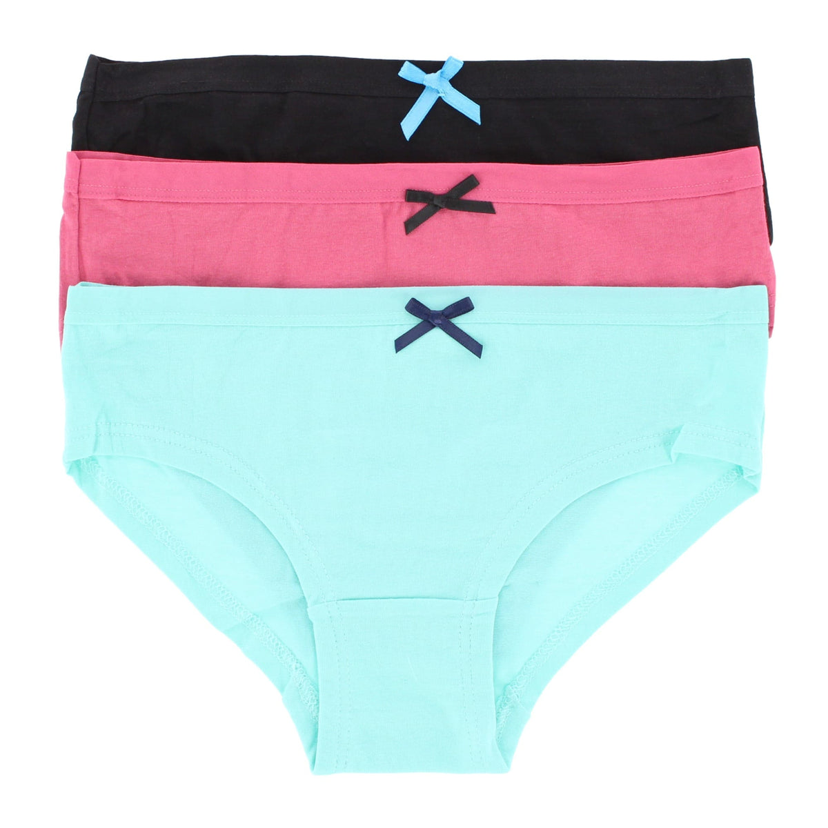 CTM® Women's Cotton Hipster Panty 3 pack with Bow - Women's Cotton Hipster Panty 3 pack with Bow
