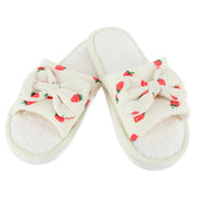 Women's Cozy Strawberry Bow Open Toe House Slipper Slides