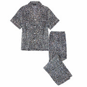 Women's Plus Size Satin Leopard Print Pajama Set