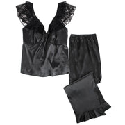 Women's Plus Size Sleek Satin Pajama Set