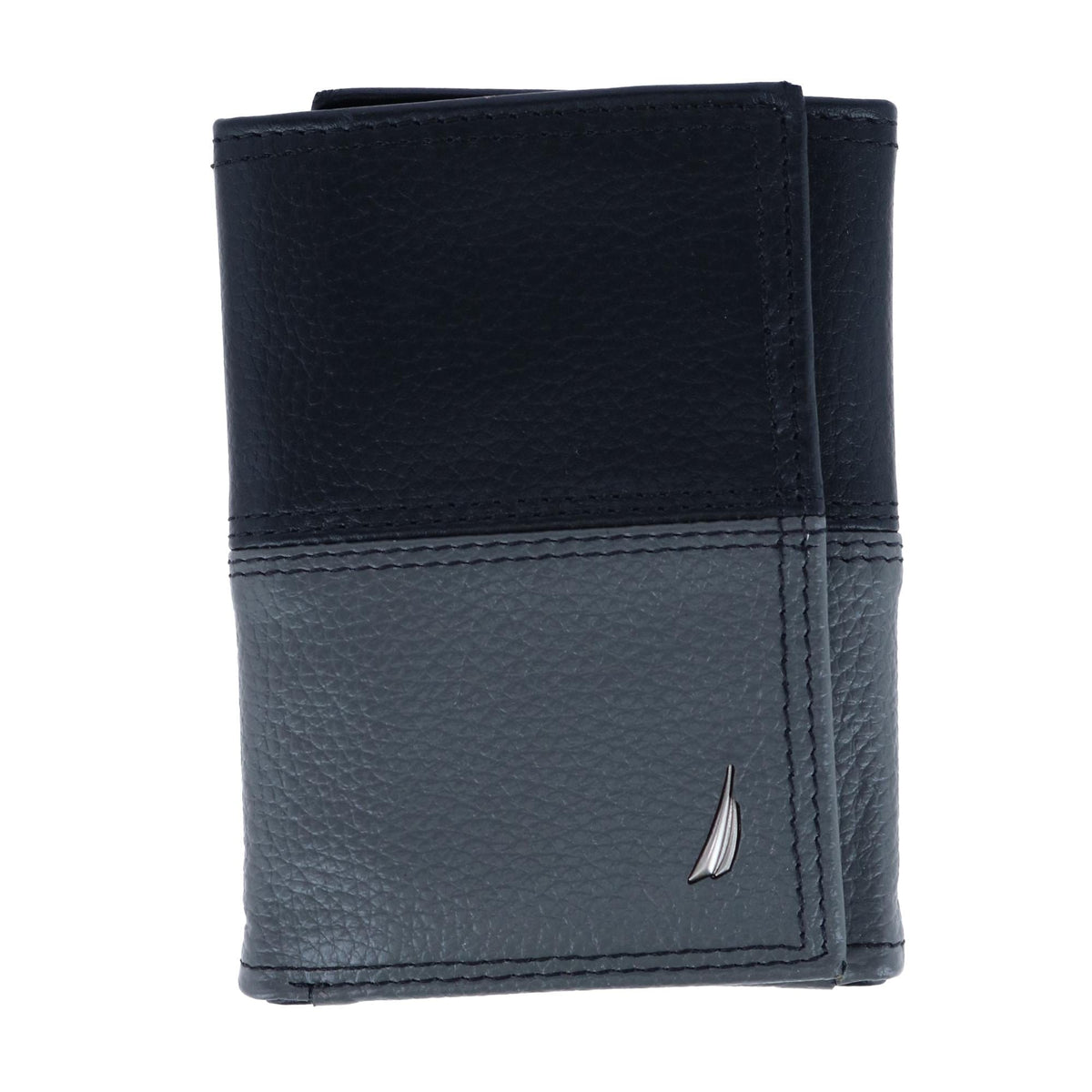 Nautica Men's Two Tone Trifold Wallet - Black and Grey