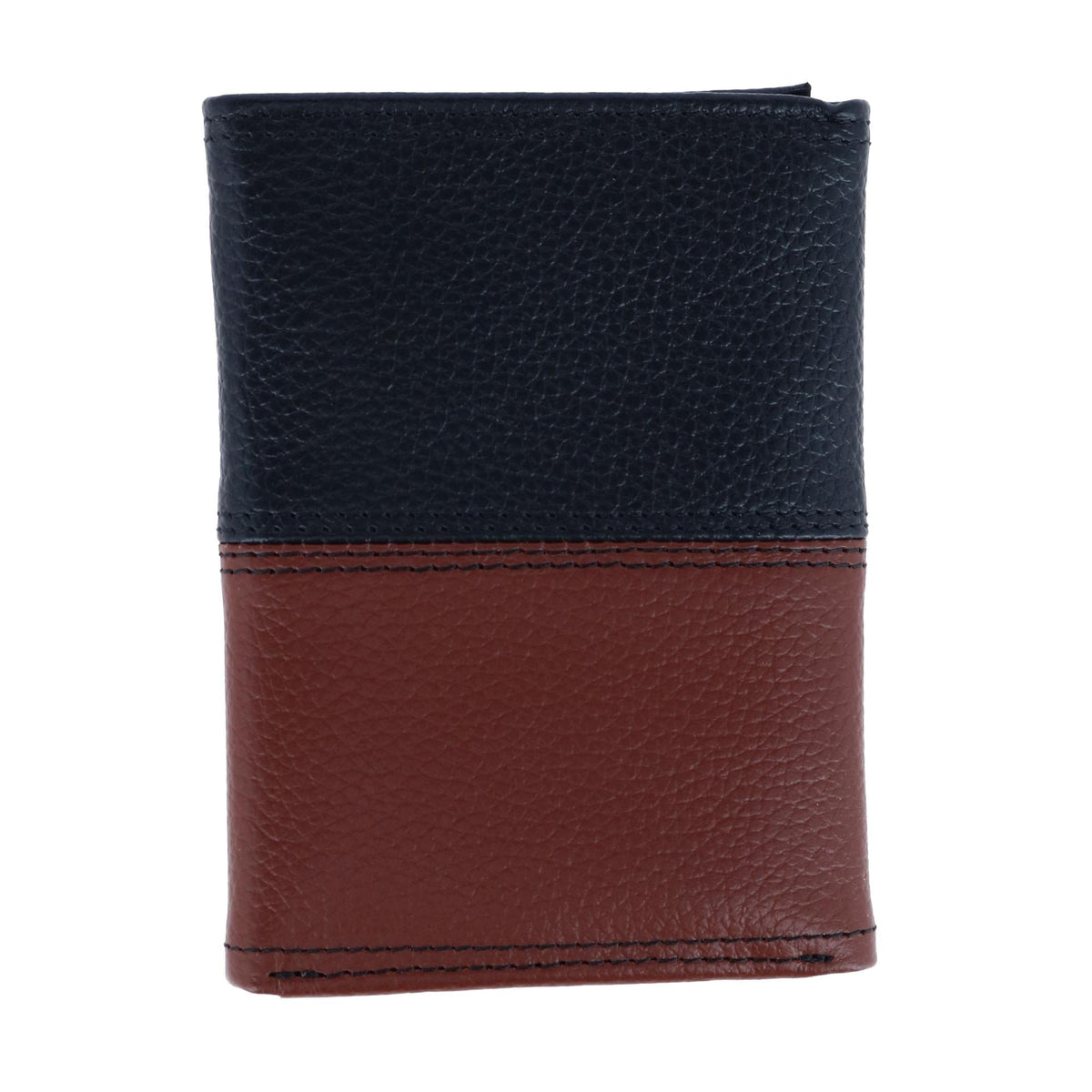 Nautica Men's Two Tone Trifold Wallet - Black and Cognac