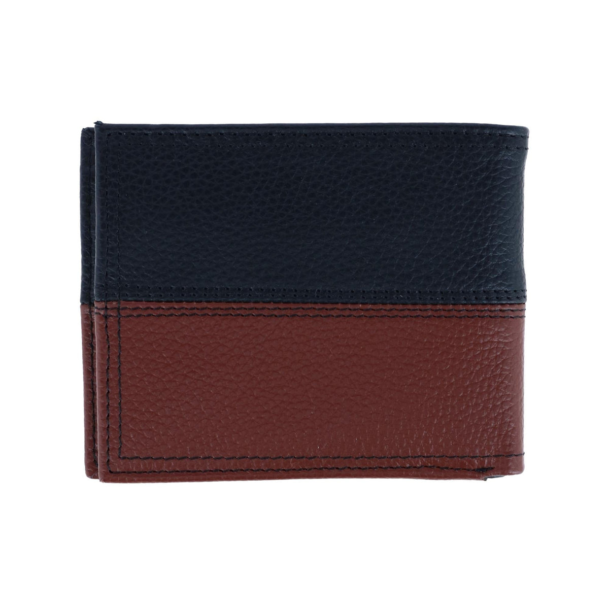 Nautica Men's Two Tone Bifold Wallet - Black and Cognac
