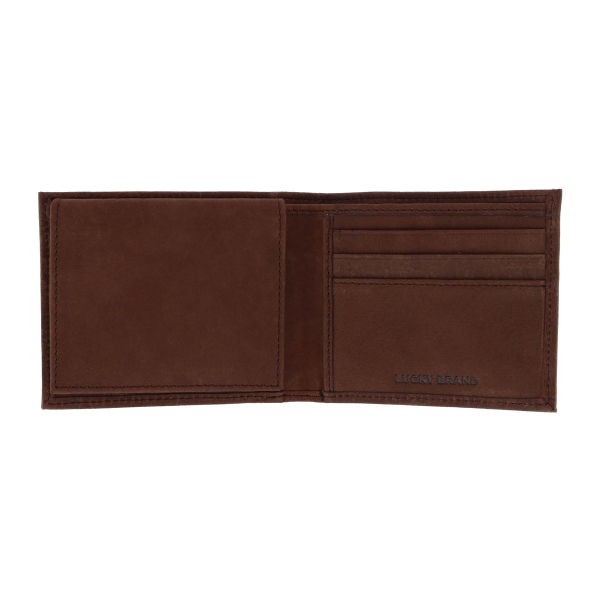 Lucky Brand Men's Grooved Bifold Wallet - Brown
