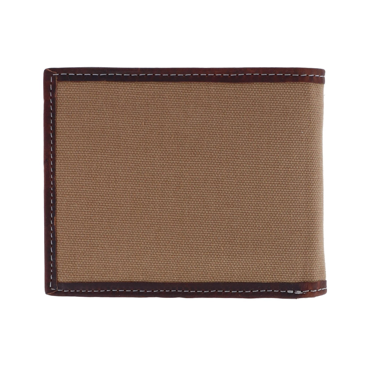 Lucky Brand Men's Leather and Canvas Bifold Wallet - Khaki