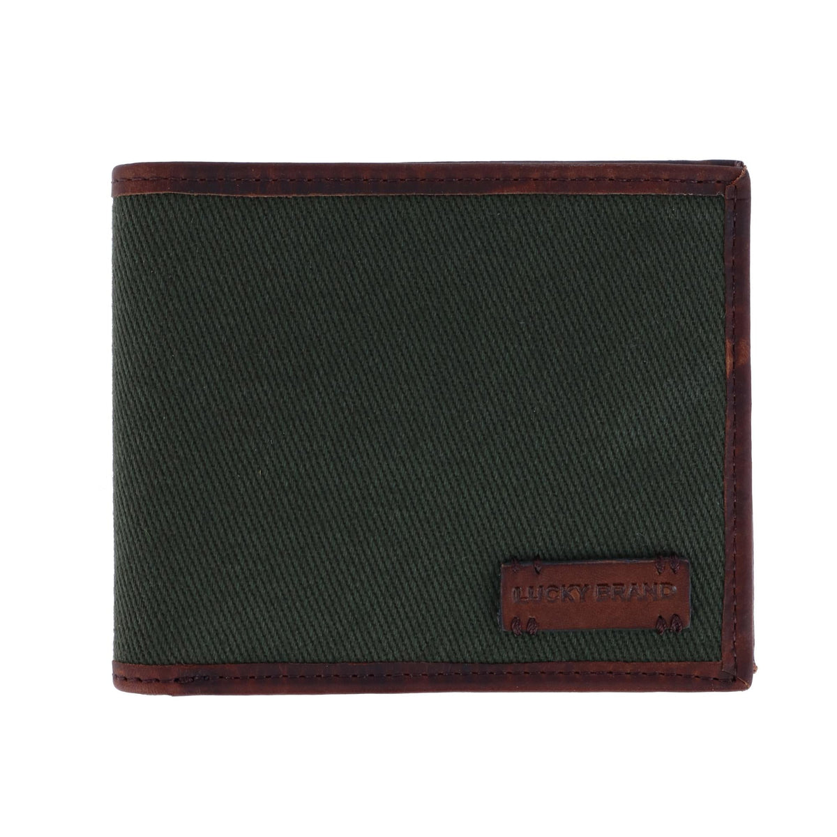 Lucky Brand Men's Leather and Canvas Bifold Wallet