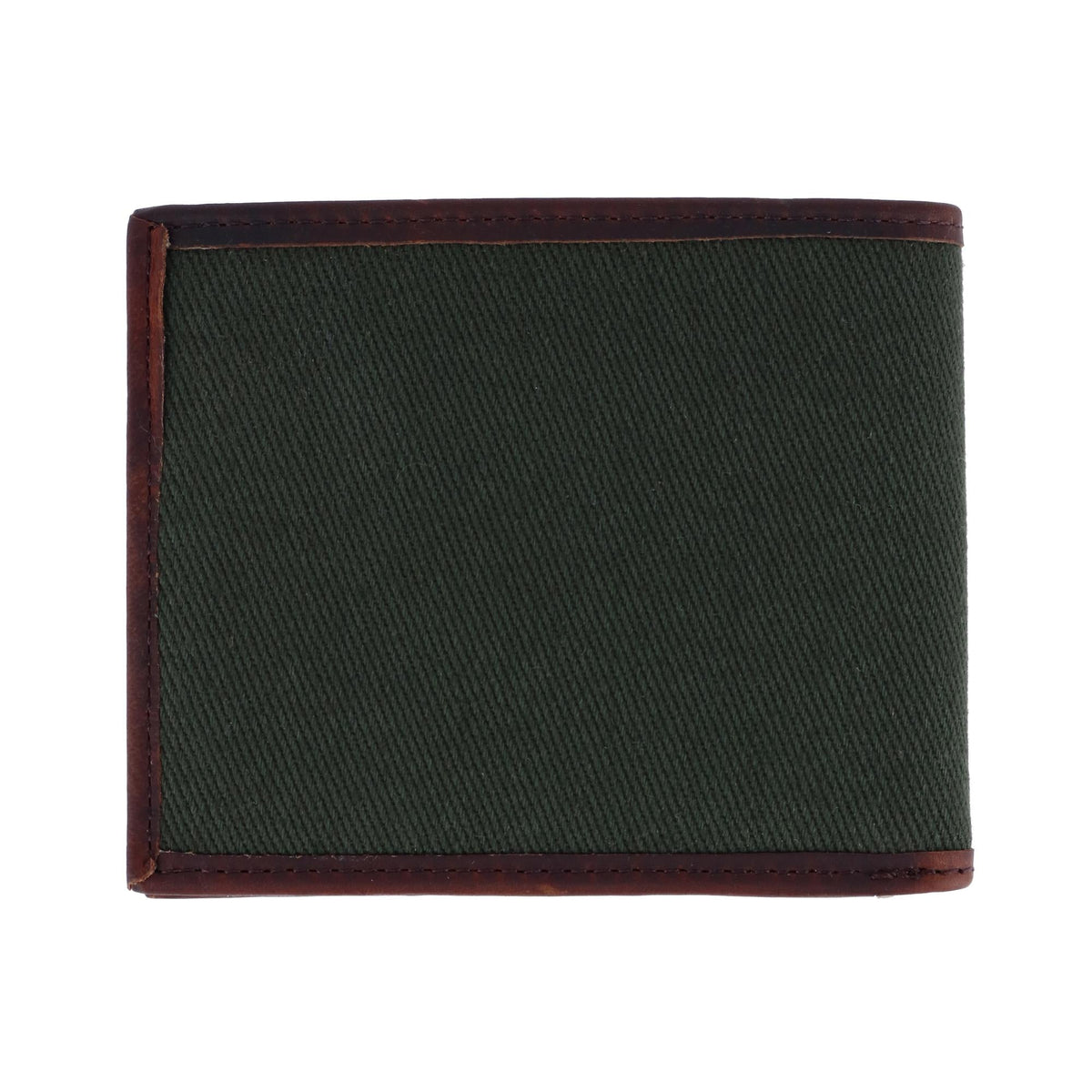 Lucky Brand Men's Leather and Canvas Bifold Wallet - Olive