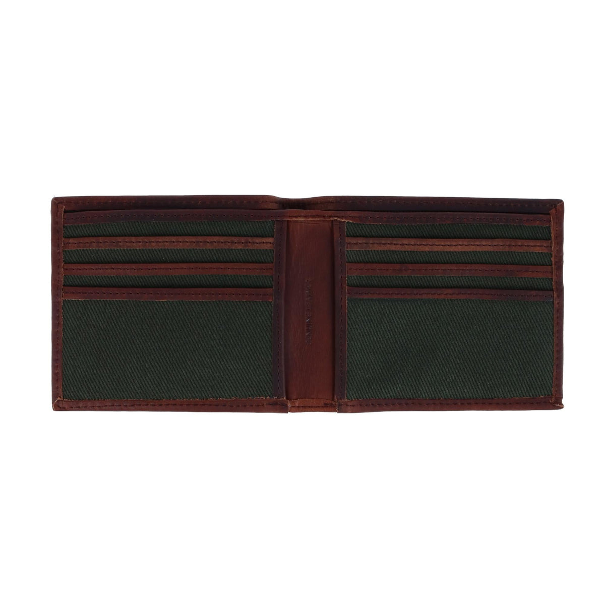 Lucky Brand Men's Leather and Canvas Bifold Wallet - Olive