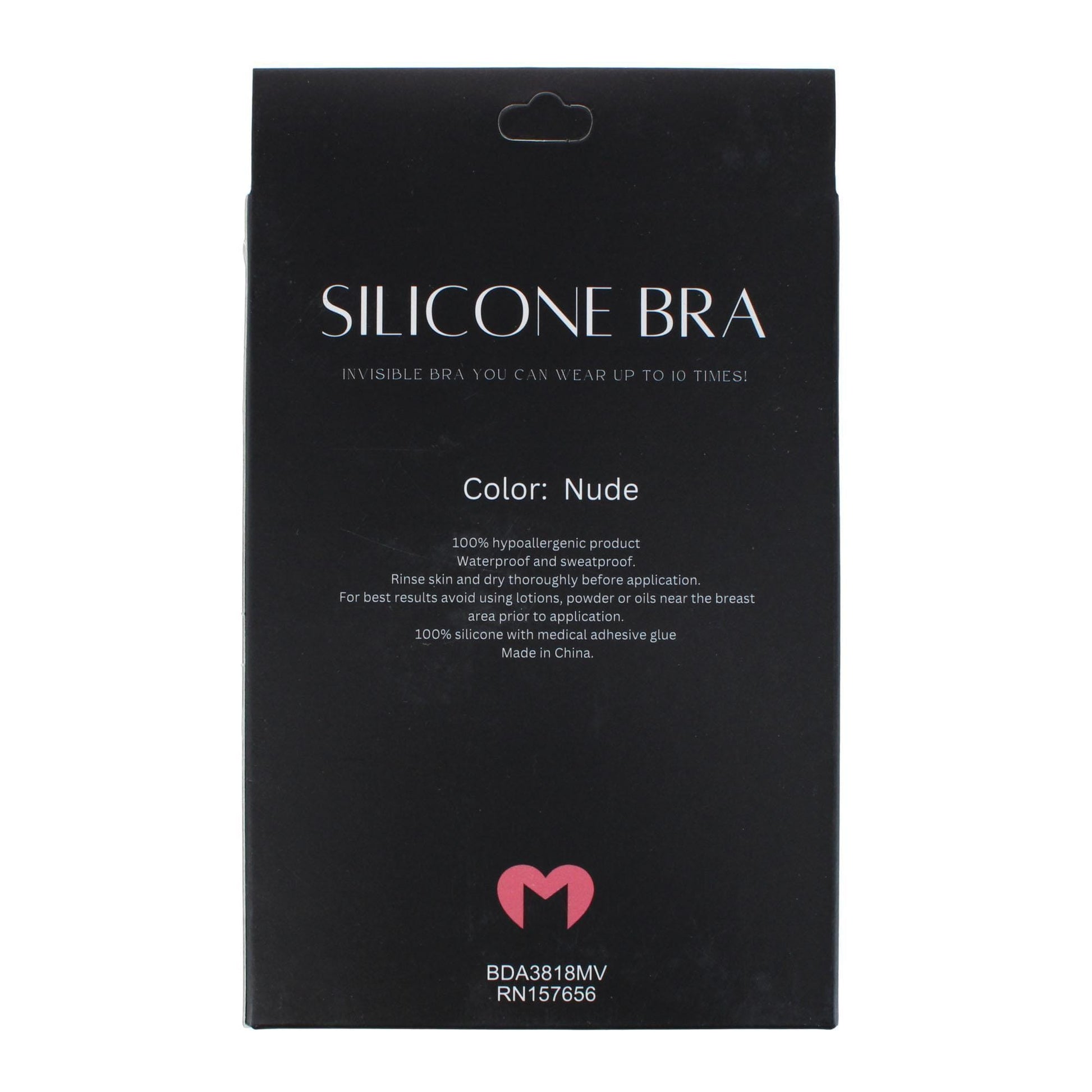 CTM® Women's Reusable Seamless Silicone Adhesive Sticky Bra - Natural