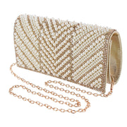 Women's Synthetic Rhinestone and Pearl Evening Clutch Handbag