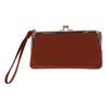 Women's Fashion Kiss Lock Wristlet Vegan Leather Wallet