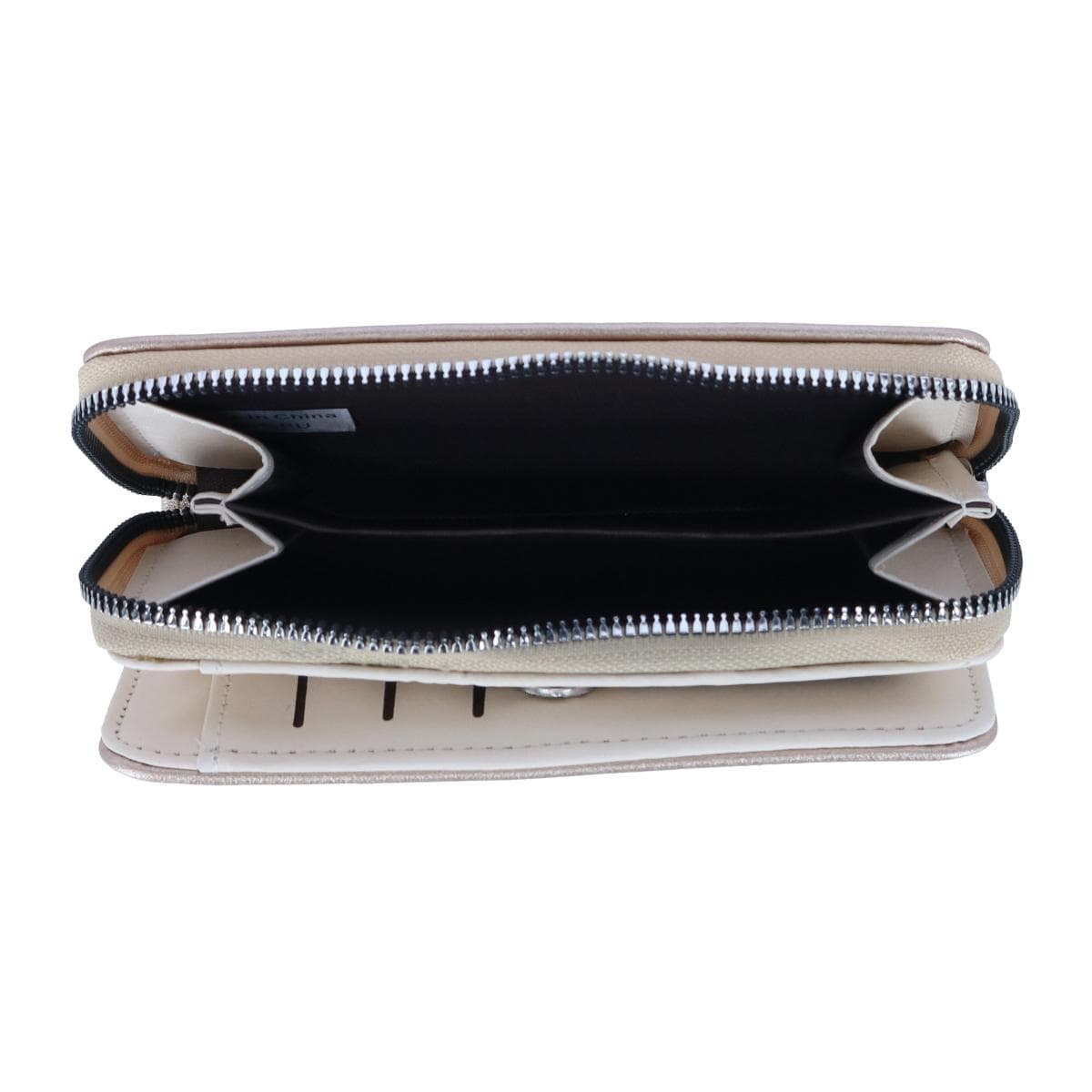 CTM® Women's Vegan Leather Heart Bi-Fold Wristlet Wallet - Light Gold