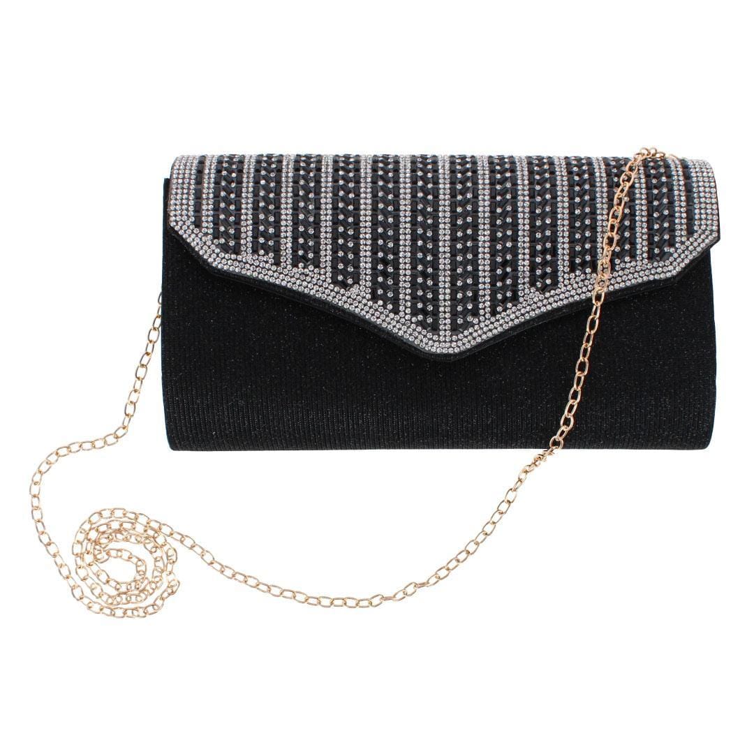 CTM® Women's Rhinestone Envelope Clutch Evening Handbag