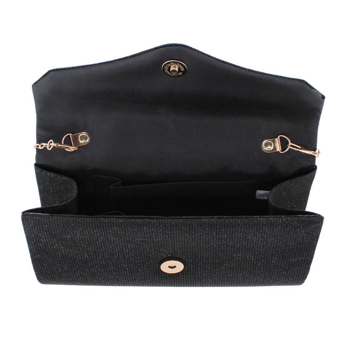 CTM® Women's Rhinestone Envelope Clutch Evening Handbag - Black