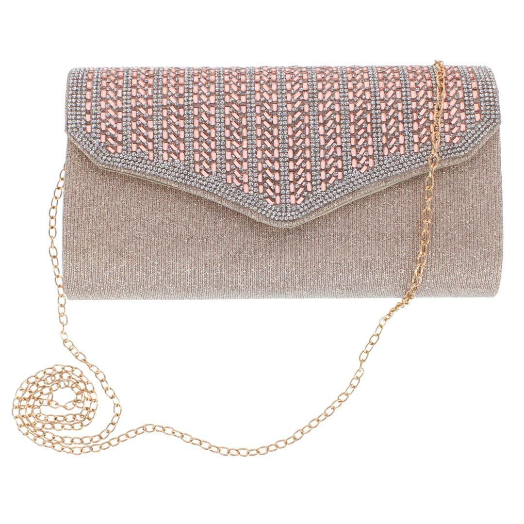 CTM® Women's Rhinestone Envelope Clutch Evening Handbag
