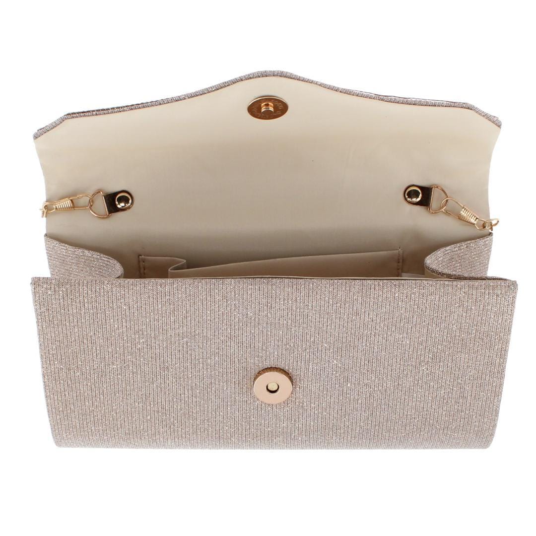 CTM® Women's Rhinestone Envelope Clutch Evening Handbag - Gold