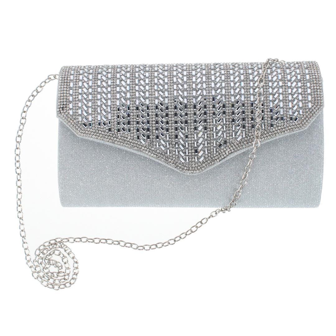 CTM® Women's Rhinestone Envelope Clutch Evening Handbag