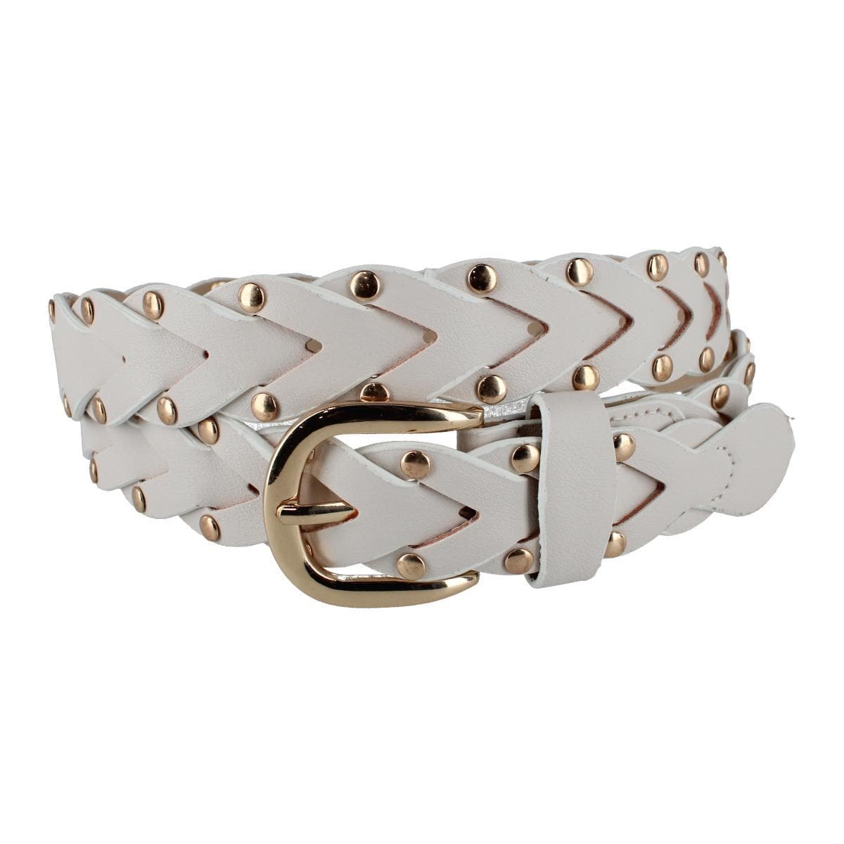 CTM® Women's Braided Studded Dress Belt