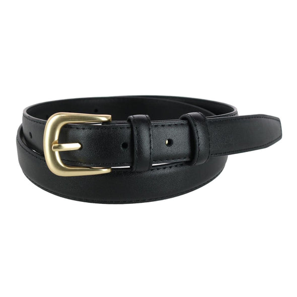 Women's Leather Adjustable Belt with Statement Buckle