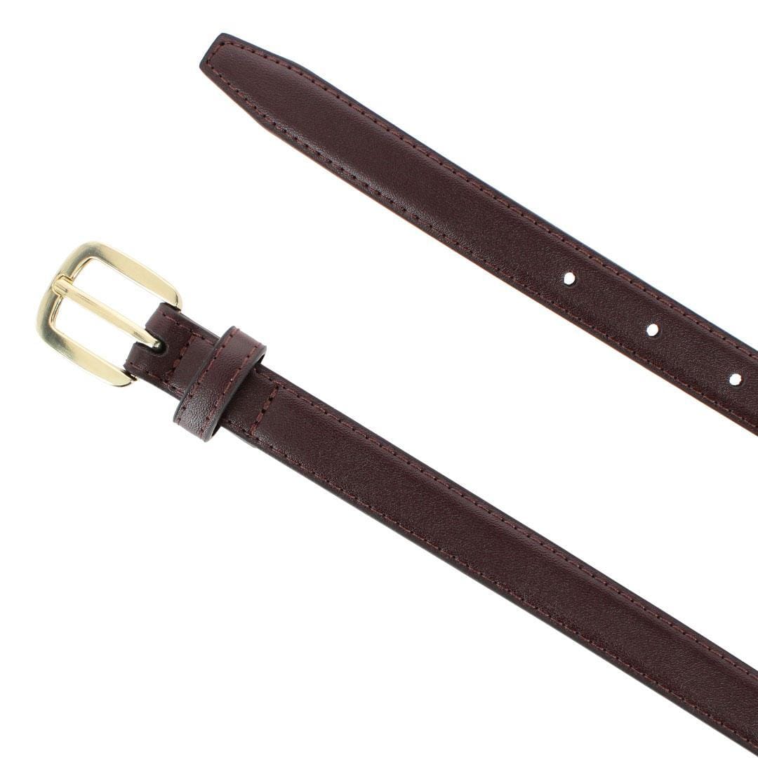 CTM® Women's Basic Skinny Leather Dress Belt - Brown