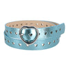 Women's Metallic Heart Punched Belt with Heart Buckle