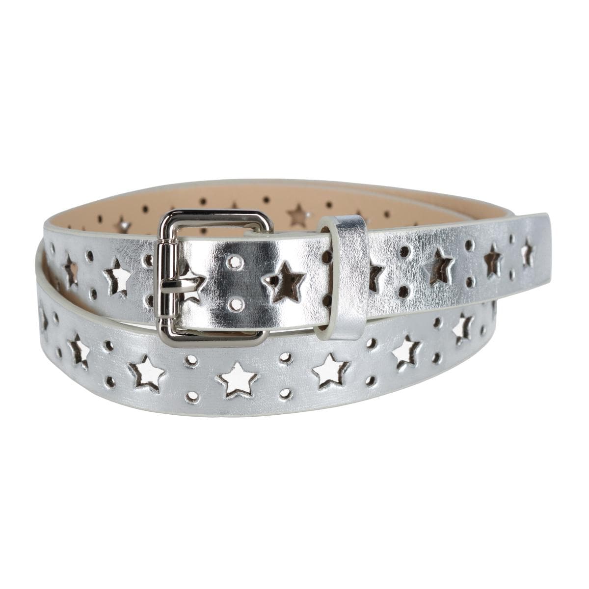 CTM® Women's Metallic Star Notch Belt - Women's Metallic Star Notch Belt