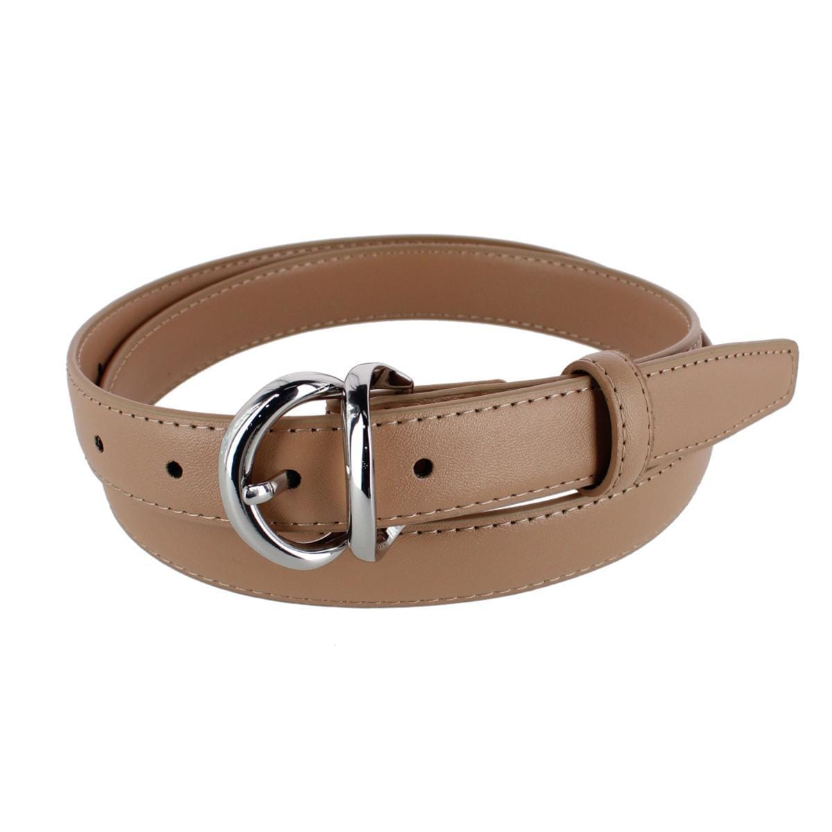 CTM Men's Basic Leather Dress Belt - Silver Buckle, 1.125 Inches Wide, Bonded Leather, Sizes Up