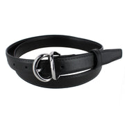 Women's Leather Dress Belt with Metal Keeper