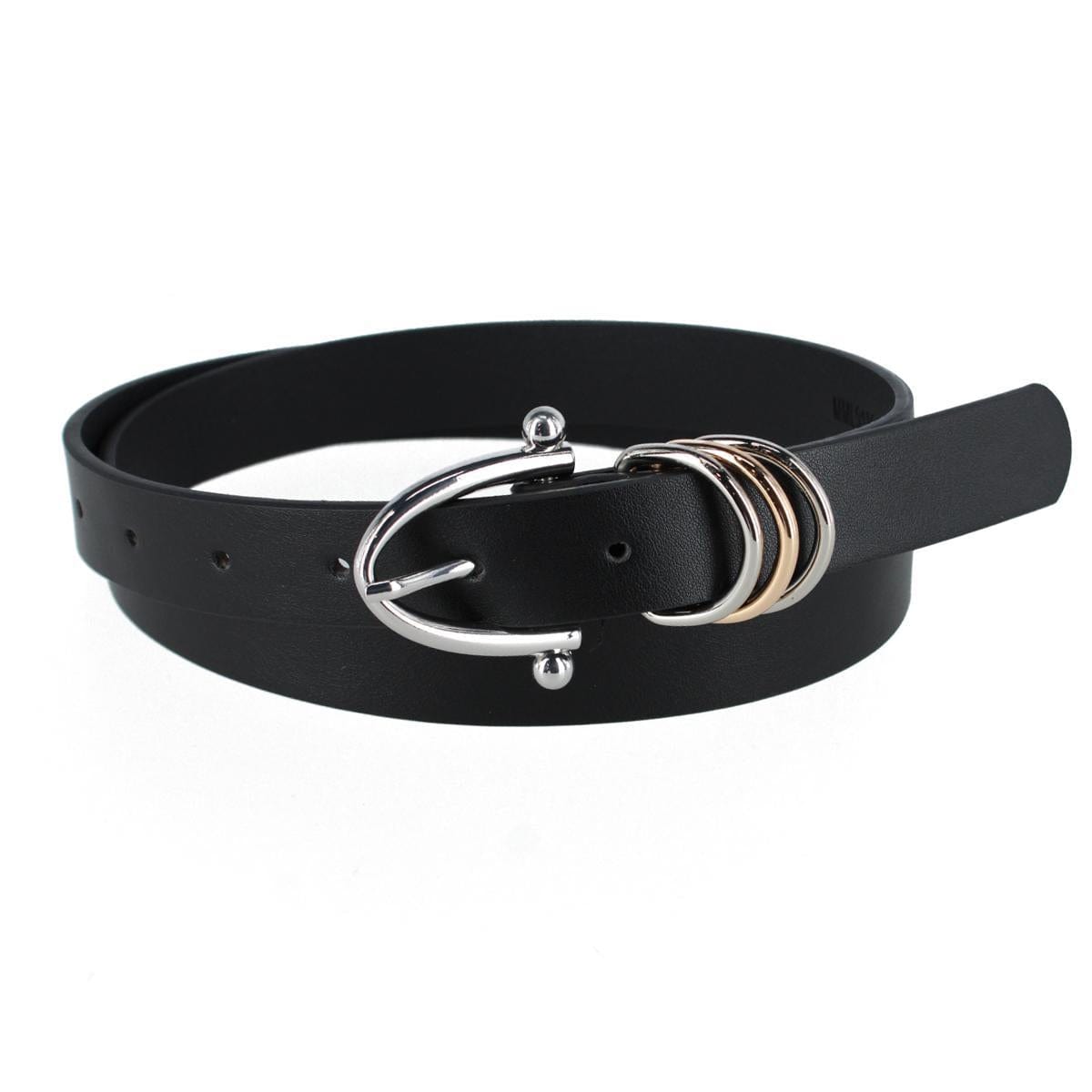 CTM® Women's Skinny Dress Belt with Triple Ring Detail