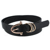 Women's Skinny Dress Belt with Triple Ring Detail