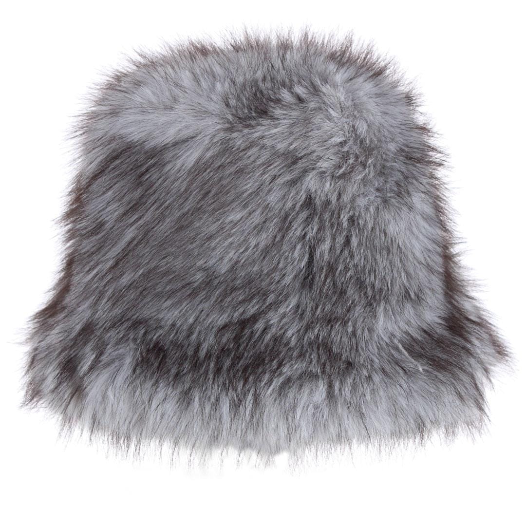 CTM® Women's Soft Fur Fuzzy Bucket Hat - Gray